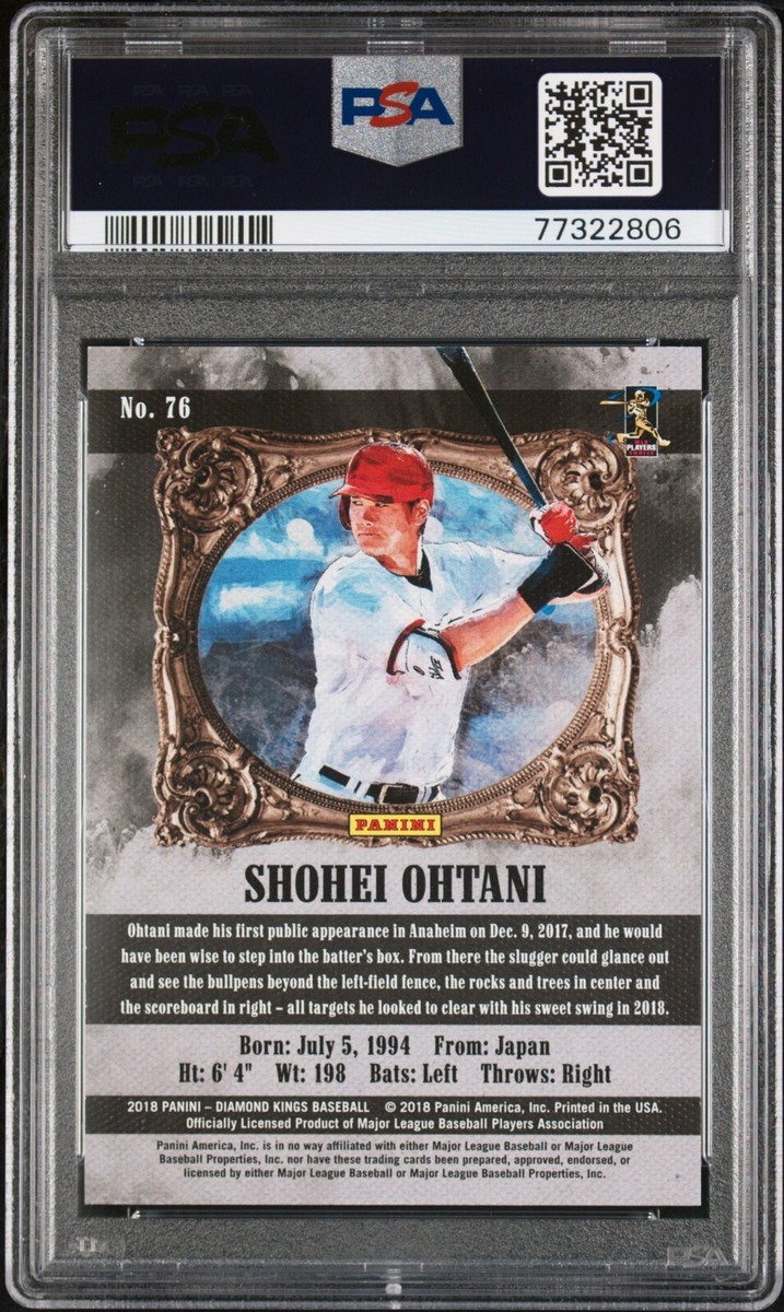 2018 PANINI DIAMOND KINGS SHOHEI OHTANI ARTIST'S PROOF BLUE #ED 25