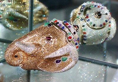 JUDITH LEIBER SWAROVSKI CRYSTAL LUCKY ELEPHANT PURSE SHOULDER BAG