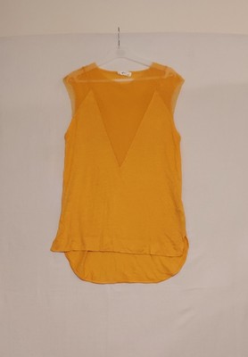 Zara Special Tunic Bluse Women s Size M Orange Sleeveless Lace