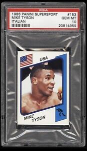 1986 Panini Supersport Mike Tyson Boxing Rookie RC #153 ITALIAN VERSION PSA 10!