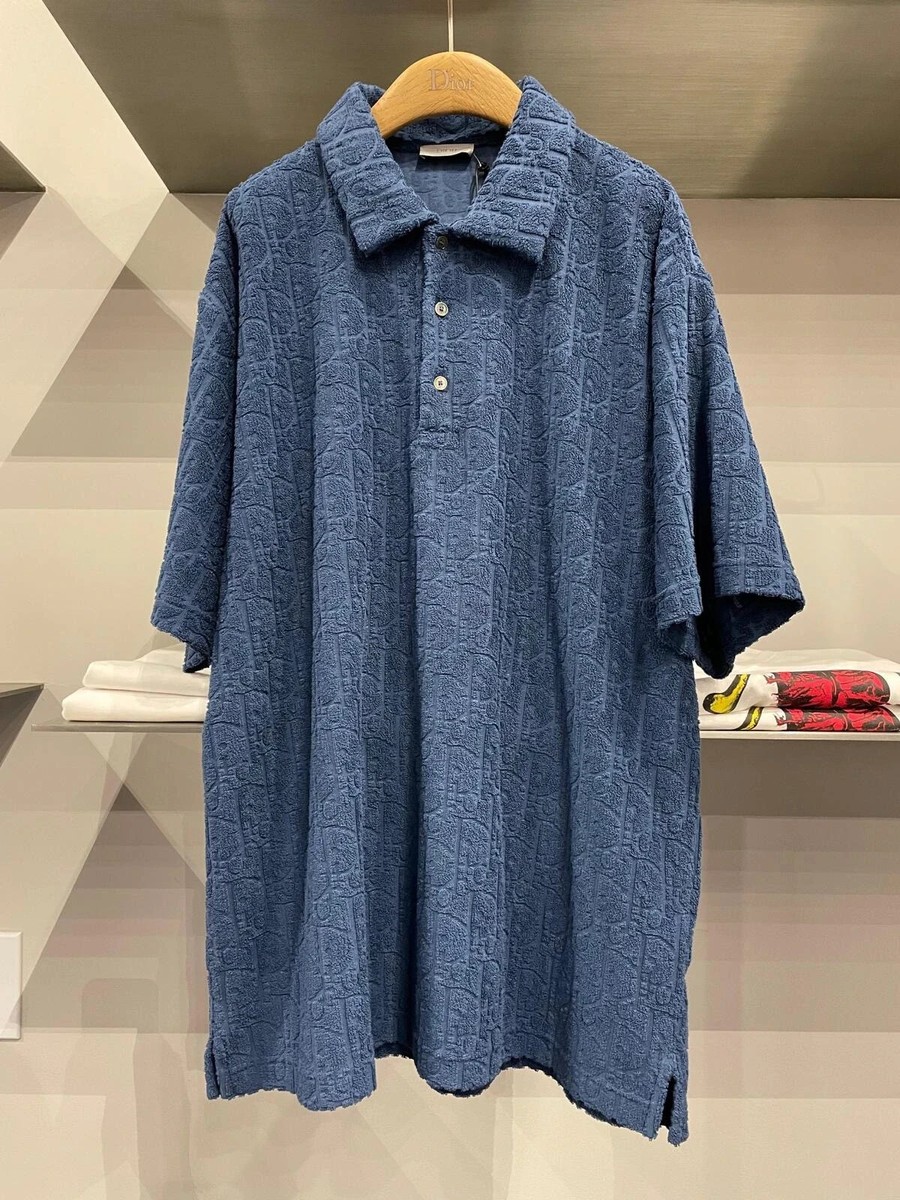Dior , o1w1db10623 Oblique Terry Cotton Polo in Navy BNWT S | eBay