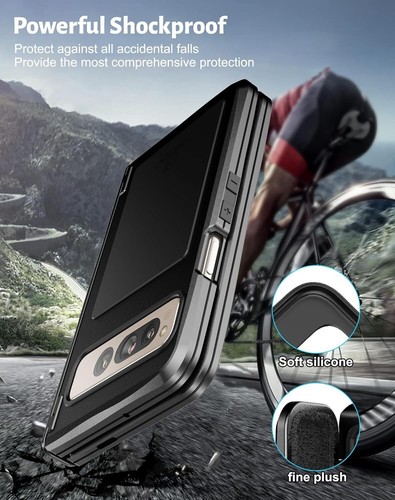 Metal Silicon Shockproof Hinge Protective Case Rugged Bumper f Google Pixel Fold - Photo 18 sur 53