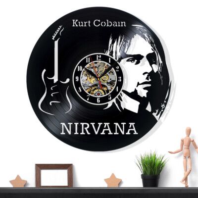 Nirvana Vinyl Wall Clock Gift Surprise Ideas Friends Birthdays Holiday Decor