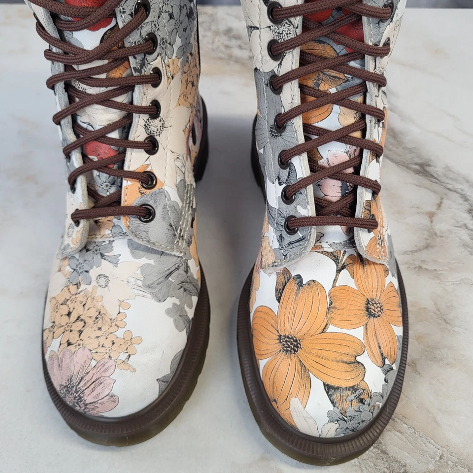 Botas Dr. Martens 1b99 altas 14 ojos cuero con cordones amortiguador de aire para mujer talla 6 Foto 4 de 4