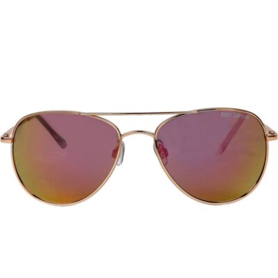 Suzy Levian 53mm Aviator Pink & Gold Sunglasses