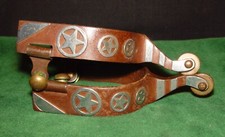 Beautiful Vintage Western "Texas Ranger Stars" Riding Spurs