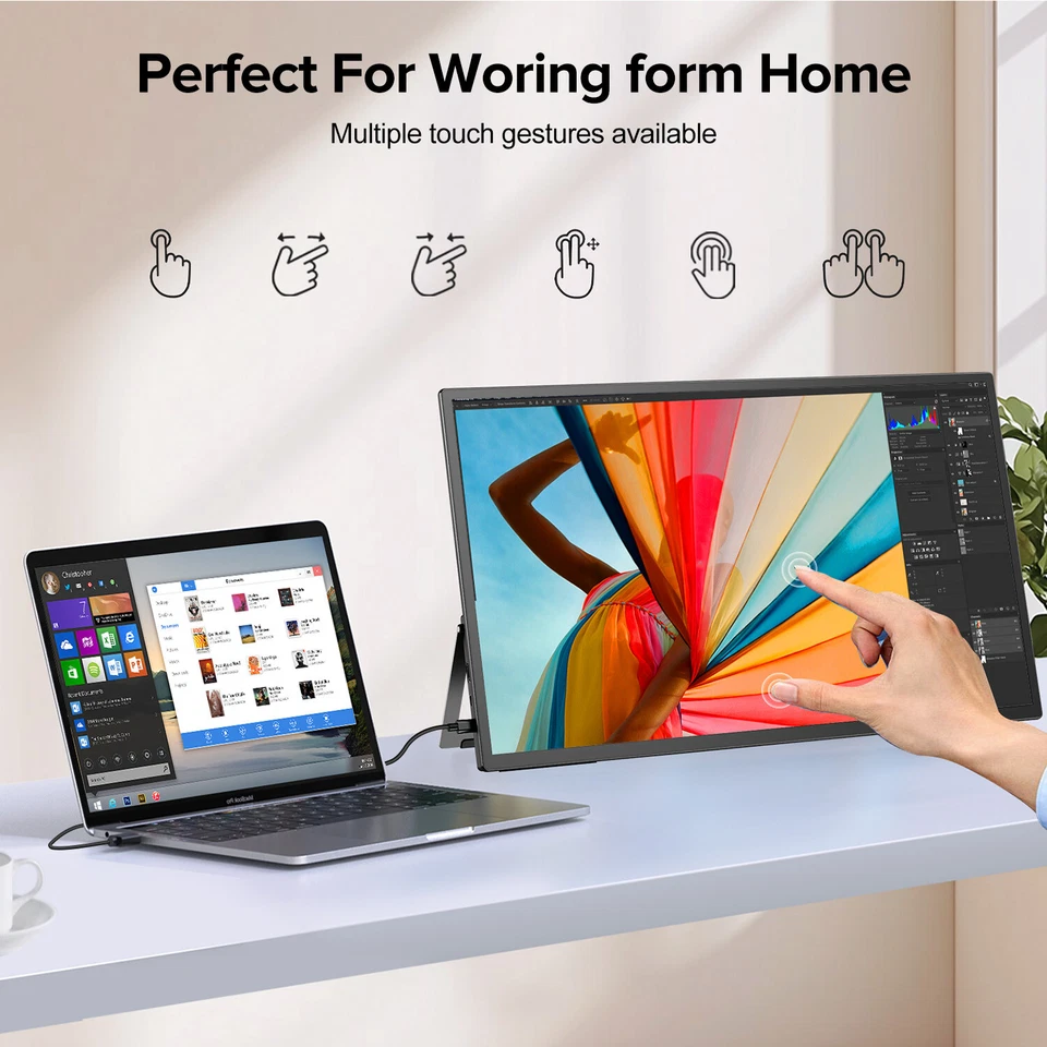 UPERFECT 21.5" 120Hz Touchscreen Monitor 1920X1080 USB-C HDMI for Gaming/Office - Image 2 of 4