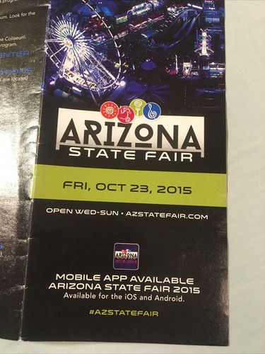 Opuscolo informativo Arizona State Fair 2015, Midway Guide to Phoenix, evento AZ - Foto 2 di 7