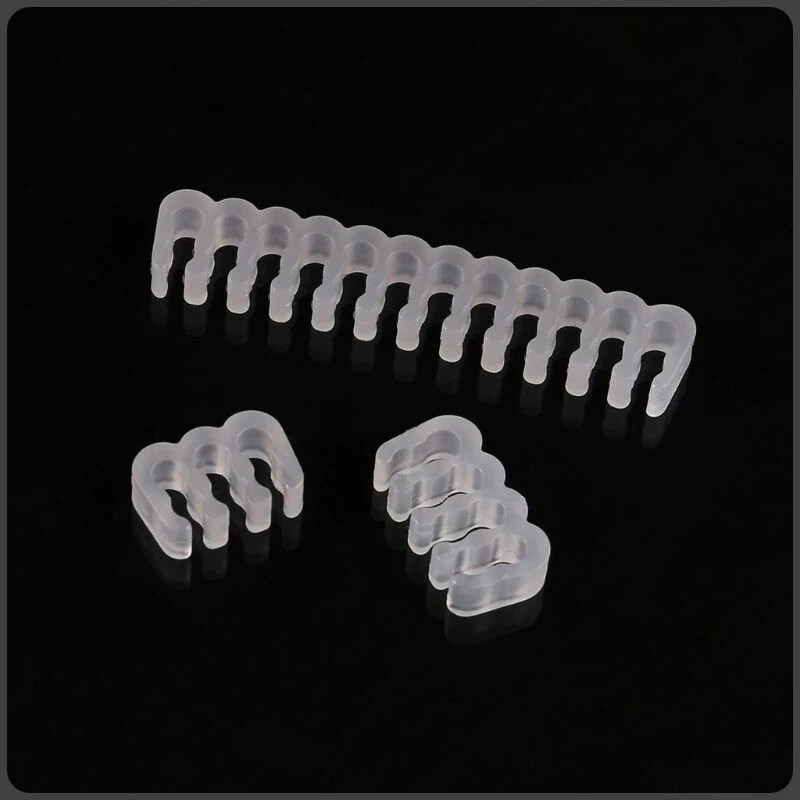 12pcs Clear Opaque Open U Shape Cable Comb Set For 3mm Sleeved Cable - Image 2 of 4