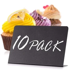 10 Pack Mini Chalkboard Signs for Food 3x4 inch - Party - Buffet - Tables - W...