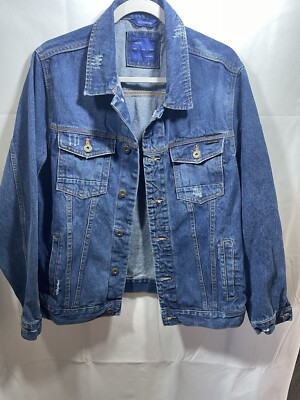 Zara Man 1975 Goods Blue Denim Jean Jacket XL