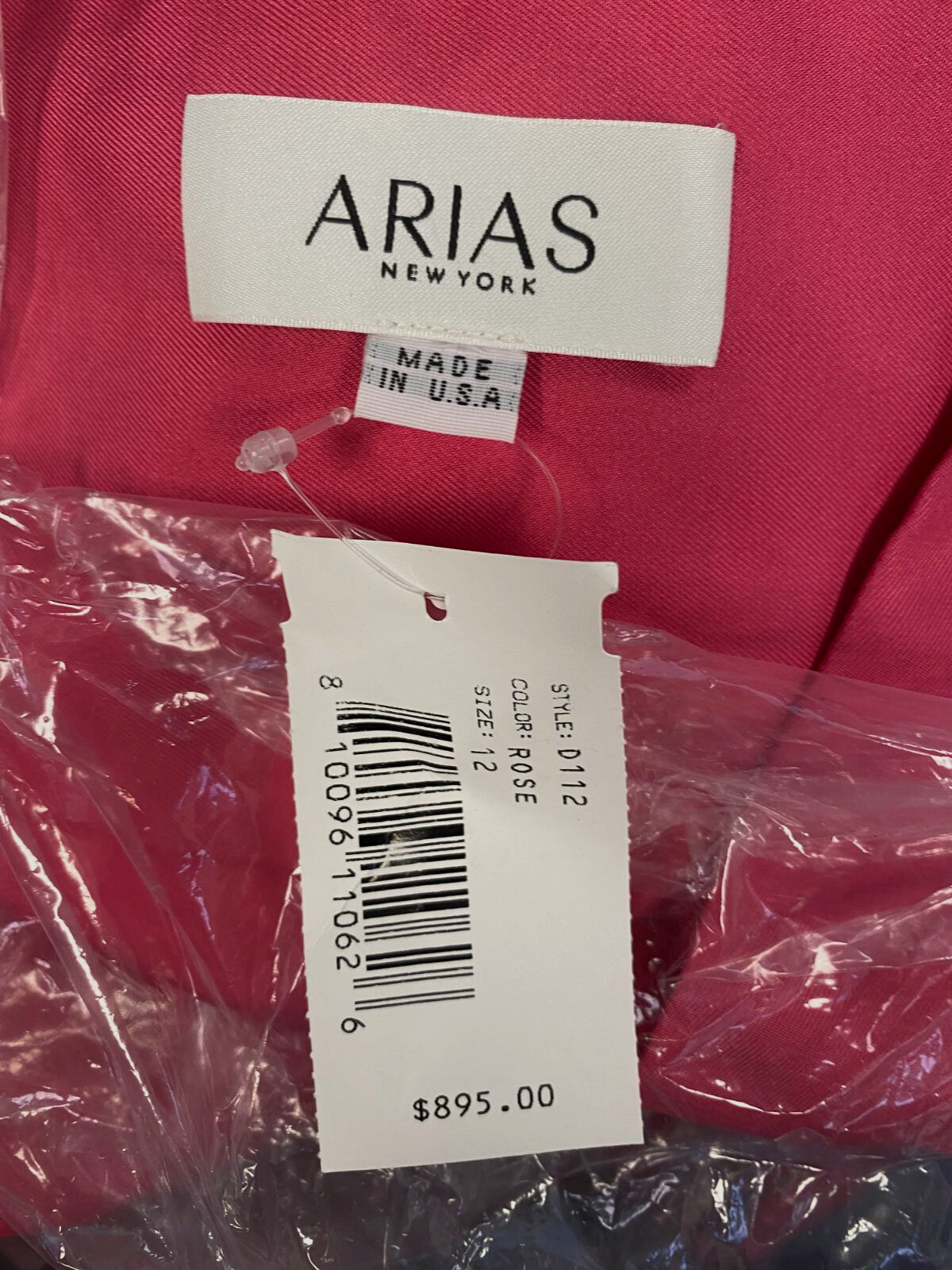 $895 ARIAS New York Womens Pink Knotted Drape Puff-Sleeve Dress Size 12 image 4