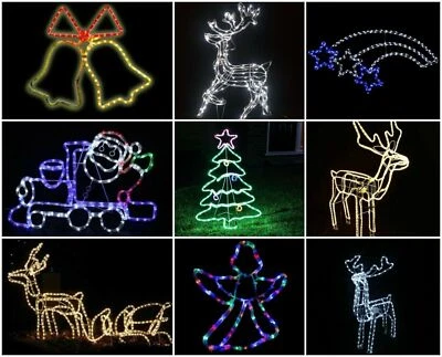 Christmas Rope Light Decoration Large Outdoor Garden Xmas Lights Silhouette