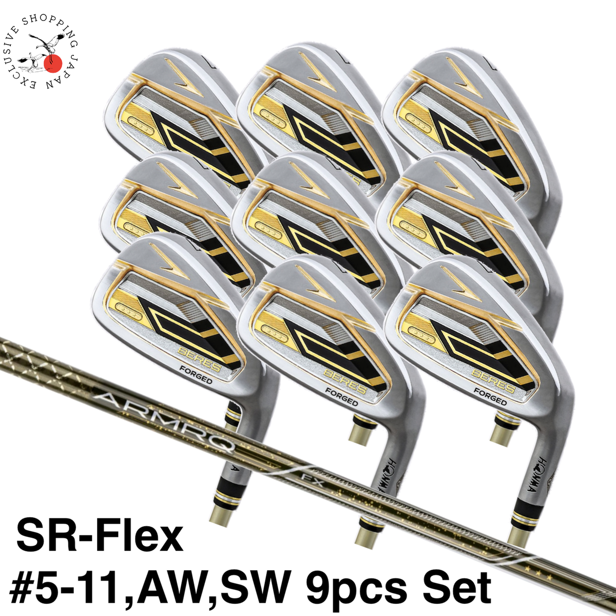Set De Fers Honma BERES IS-05 - 9 Fers (5-11, AW, SW) - Carbone ARMRQ 2* - Droitier