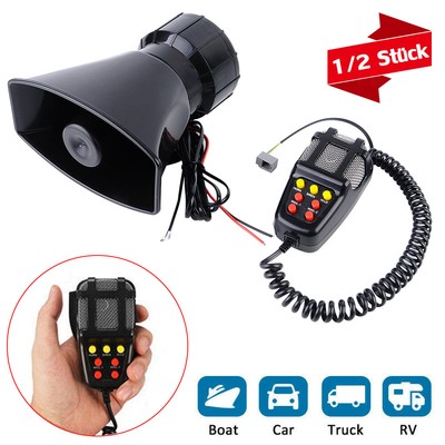 12V Auto 7 Klang Laut Horn Hupe Signalhorn Sirene KFZ LKW PKW Boot Fanfare Alarm