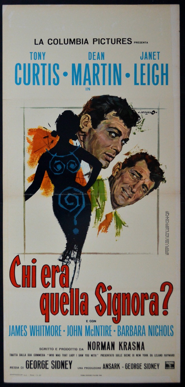 Locandina originale film Chi era quella signora? (1960) - Regia di George Sidney
