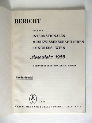 Zur Genealogie Wolfgang Amadeus Mozarts Sonderdruck E. Schenk Hg Mozartjahr 1956