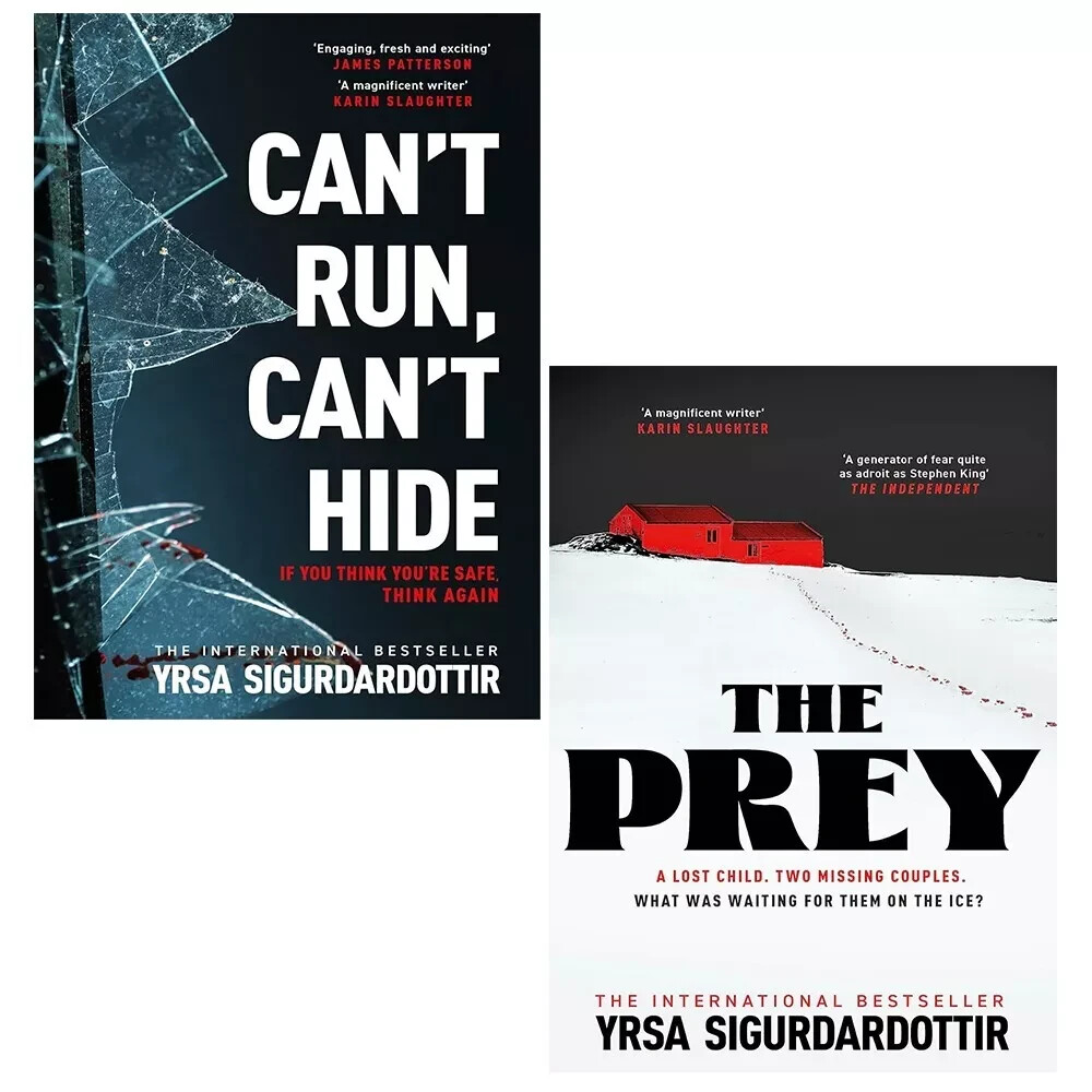 Yrsa Sigurdardottir 2 Books Collection Set Can't Run, Can't Hide, Prey Victoria