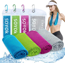 4pcs Cooling Towels, 40"x12" Microfiber Cooling Towels for Neck and Face - Soft