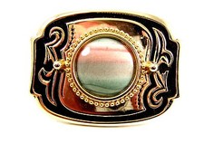 Cowgirl Western Pink Green Agate Belt Buckle 4102014