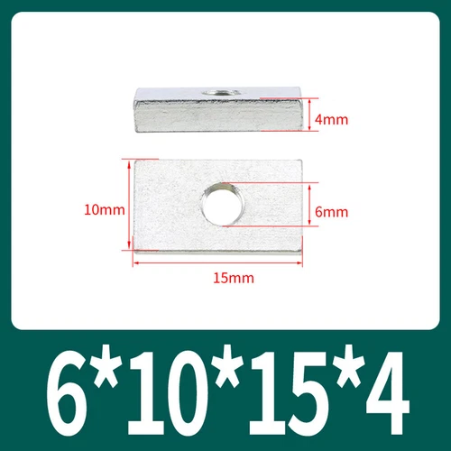 Rechteckige Vierkantmuttern Gleitblöcke für Alu Zubehör, mechanische Ausrüstung - Picture 37 of 73