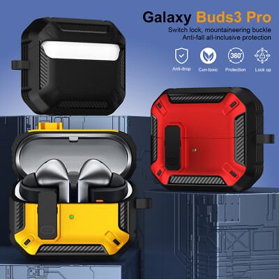 For Samsung Galaxy Buds 3/3 Pro Shockproof Secure Lock Case with Keychain Cover