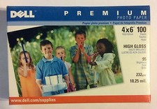 Dell Premium Glossy Photo Paper 4x6 100 Sheets High Gloss 95 Brightness inkjet