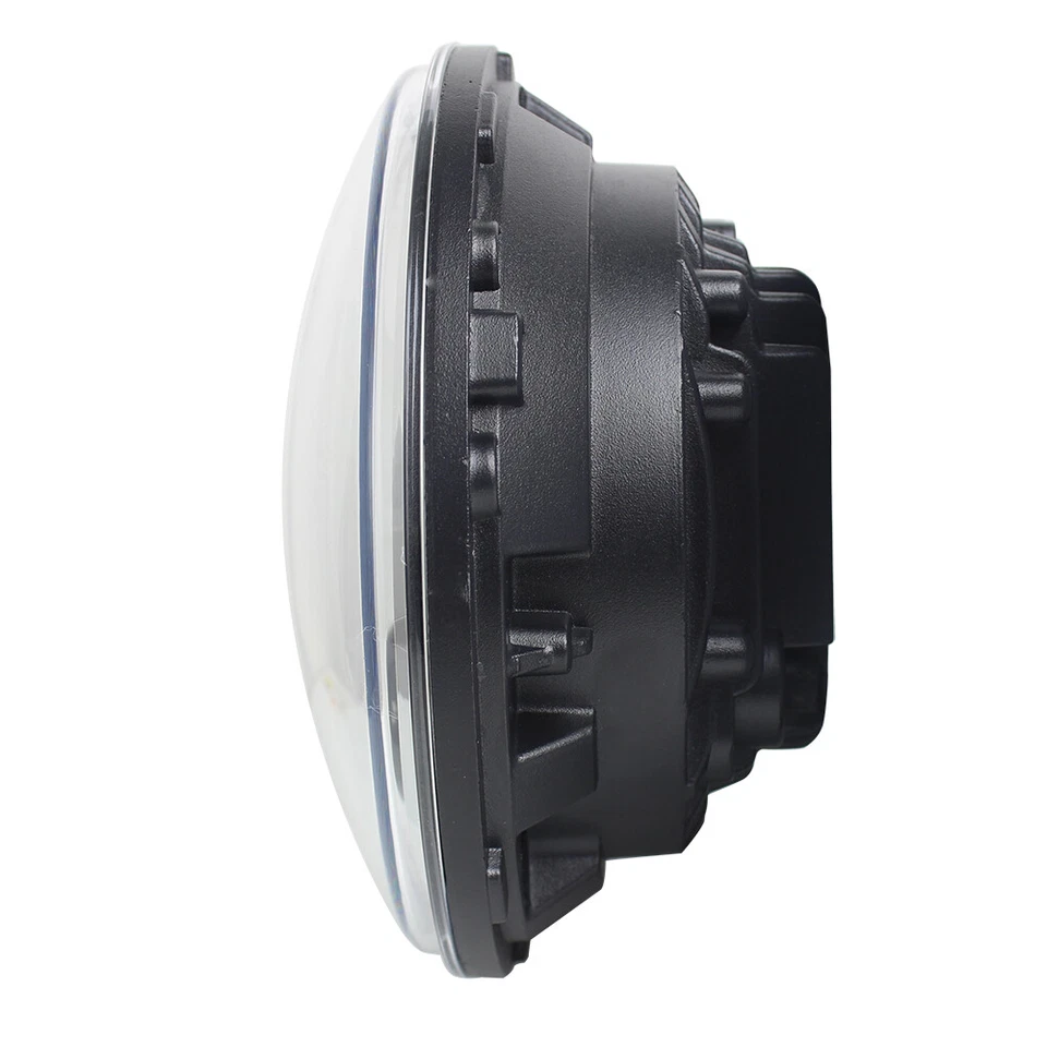 Kit de faros LED Eagle Lights negros de 7" con anillo de halo DRL para Jeep Wrangler JK TJ Foto 4 de 4