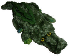 Aurora Plush Crocodile Alligator Green Tie Dye Feet Beanbag Stuffed Animal 12"