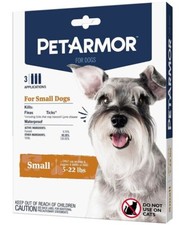 Pet Armor Flea/Tick Treatment for Small Dogs 5 - 22 lbs 3 Applications