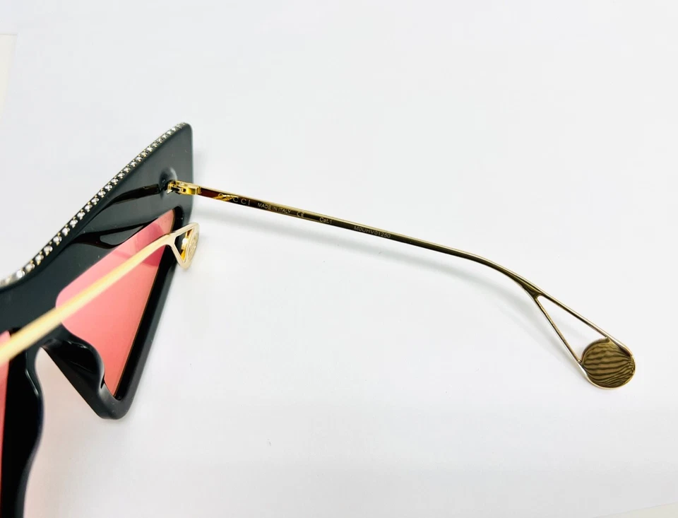Gafas de sol GUCCI AUTÉNTICAS Hollywood Forever 0430 negras rosa cristal GG0430S 001 Foto 2 de 4