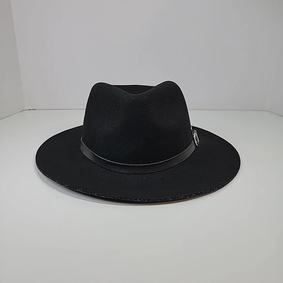 Elegante sombrero Roxy negro con hebilla de cuero Foto 2 de 4