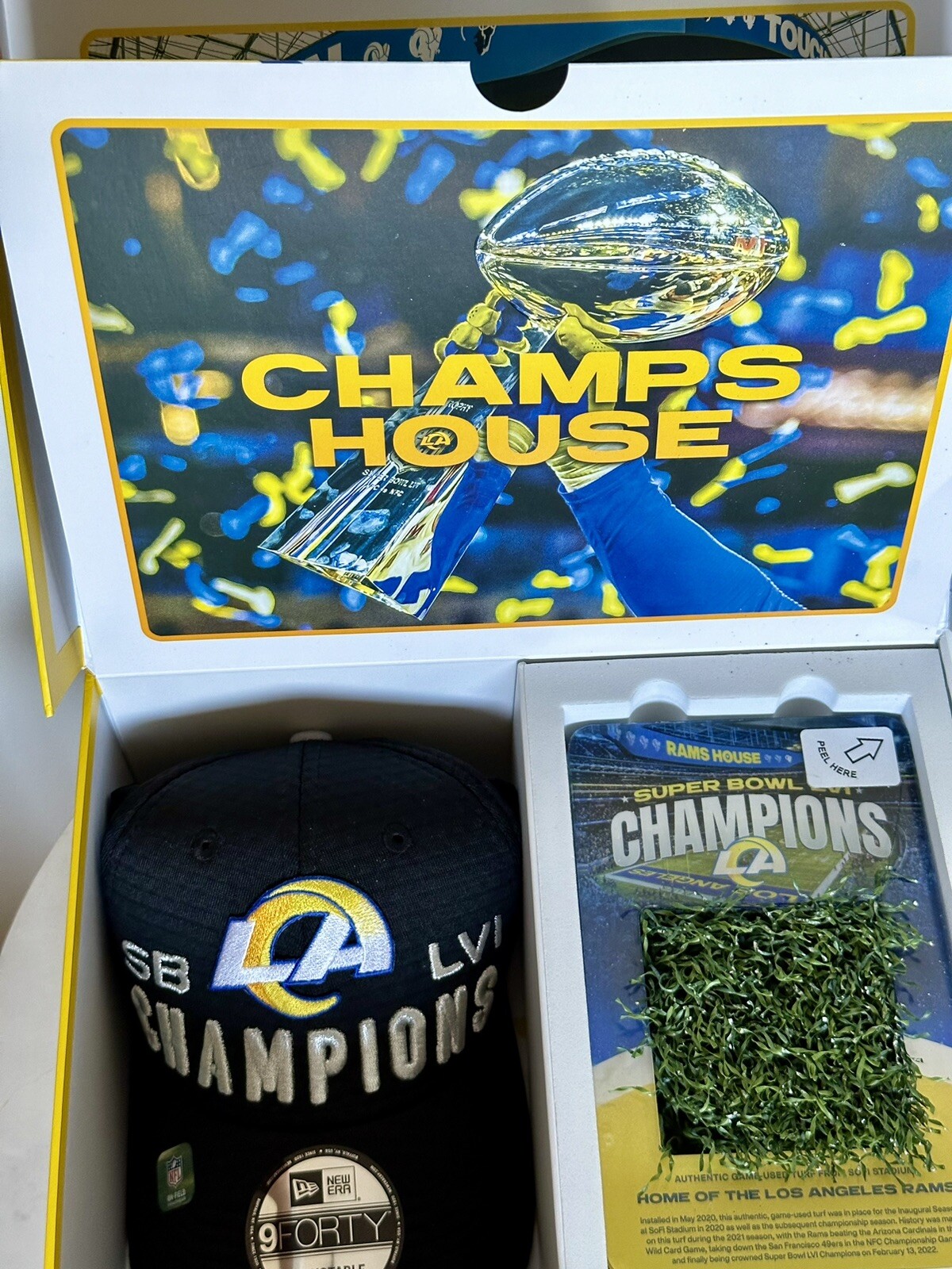 2022 LA Rams Season Ticket Holder Gift Box Super Bowl Hat, Game-Used ...