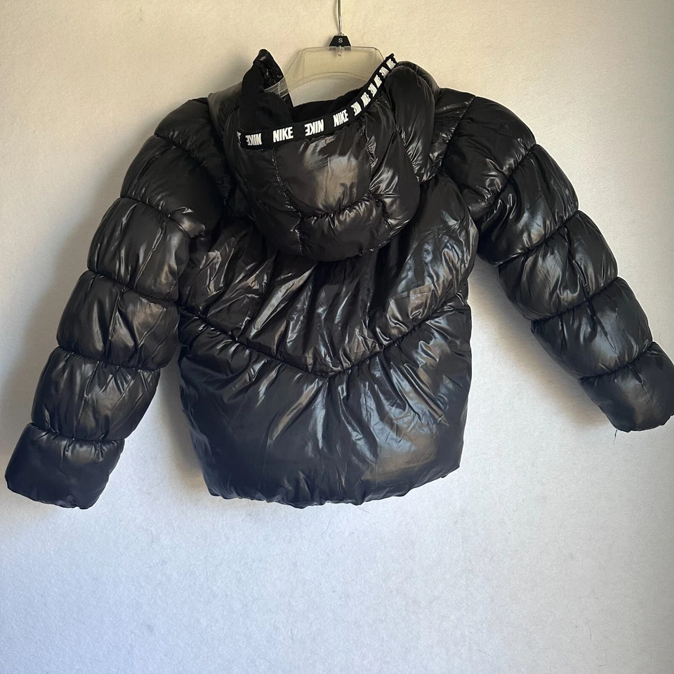 Nike Chaqueta Niños Niños Unisex 4-5 Años Negro Acolchado Polar Puffer LOGO Foto 3 de 4
