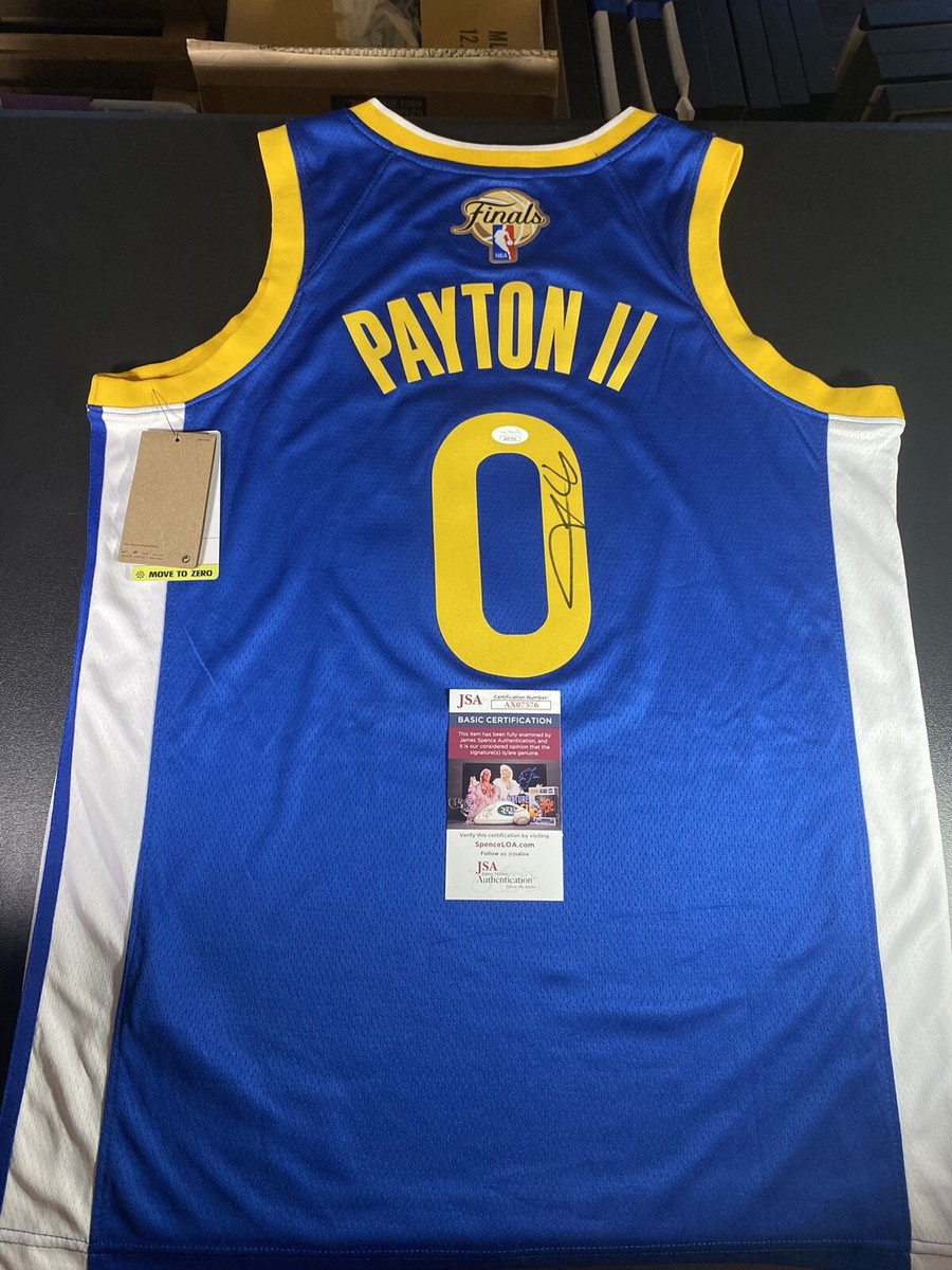 Blue Gary Payton Signed Jersey Gary Payton II Signed Golden State Warriors  Finals Jersey JSA COA