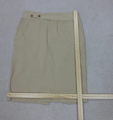 Jupe Droite Lauren Ralph Lauren Femme S Beige Coton haute qualité Zip
