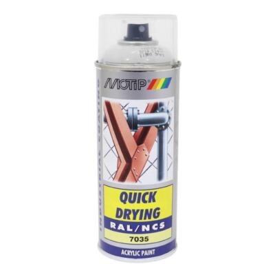 Bombe peinture Gris signalisation A brillant acrylique RAL 7042 Motip 400 ml M07028 - Peinture sur La Bécanerie