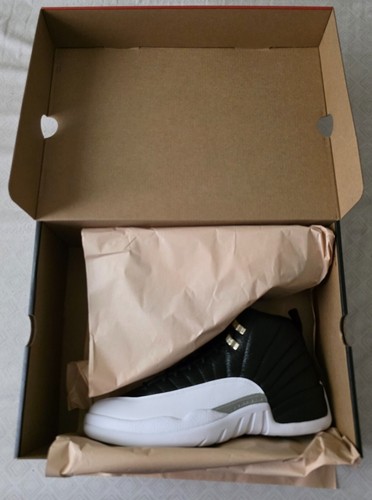 NEW NIKE AIR Jordan 12 Retro Playoff Black White Leather (CT8013-006) SIZE 10.5 - Picture 4 of 7