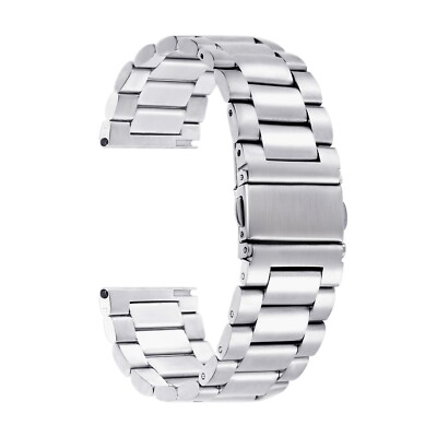 14 | 16 | 18 | 20 | 22 | 24 Edelstahl Glieder-Uhrenarmband Silber Schwarz Metall