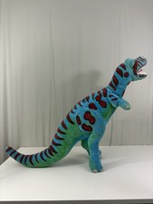 MELISSA  DOUG XLarge Dinosaur T-Rex Green Blue Plush Realistic body Wire Inside