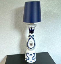 Blue  White Ceramic Table Lamp, Switch Control, Corded, Shade Included