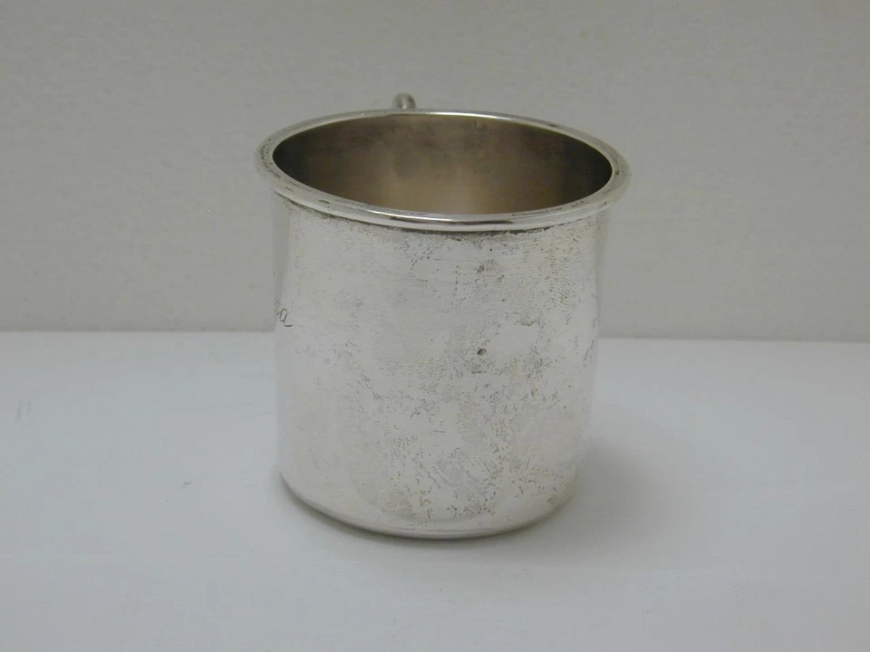 Taza bebé esterlina vintage Sanborns Tina plata 925 México inscrita pesada sólida Foto 2 de 4