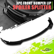 3Pcs Front Bumper Lip Spoiler Splitter for Dodge Charger SRT 15-20 Glossy Black