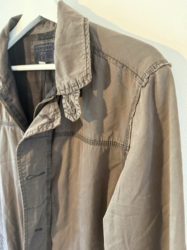 Mens Converse One Star Taupe Sz. Small Lightweight Jacket Raw Edge Detail - Picture 5 of 10