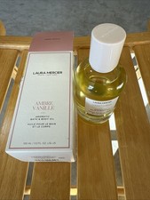 LAURA MERCIER Ambre Vanilla Aromatic Bath Body Oil 3.3 fl oz - Please Read