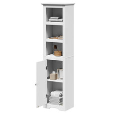 Bathroom Cabinet White 44x30x160cm Solid Pine & Engineered Wood Metal 3-Comp
