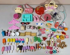 Lot of 18" Doll Accessories Food School Supplies Battat Our Generation And More