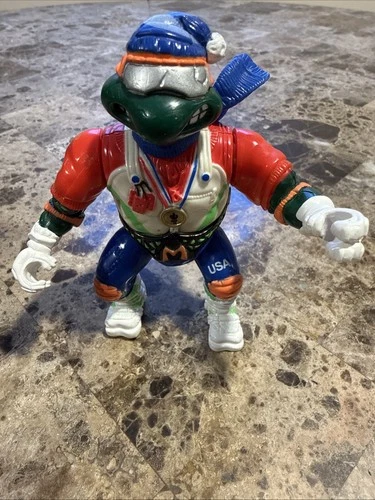 Vintage 1992 TMNT Hot Doggin Mike Skiing Teenage Mutant Ninja Turtles Free Ship