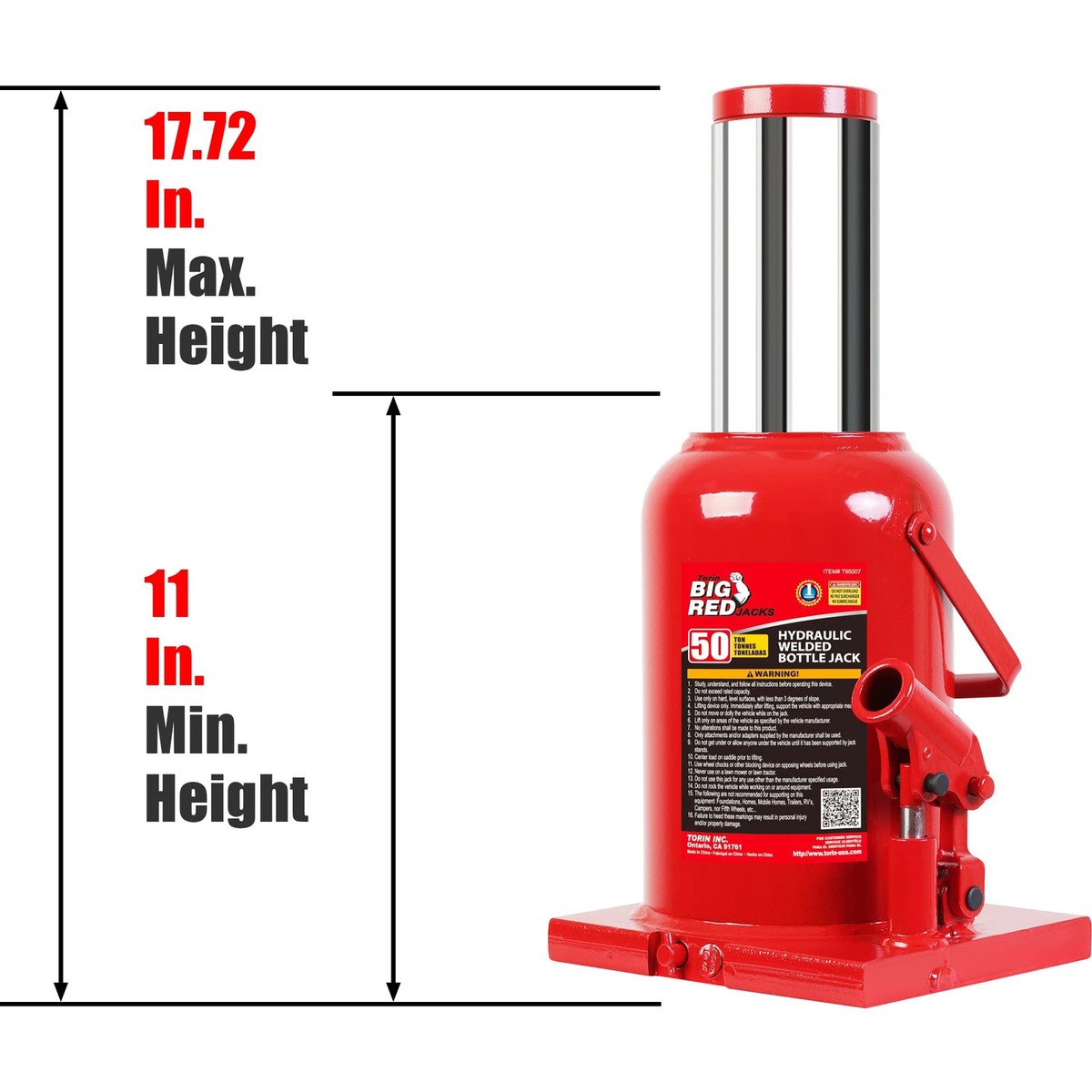Big Red 50 Ton T95007 Torin Stubby Standard Heavy Duty Welded