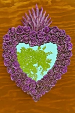 Purple Amethyst Agate Wall Mirror – Elegant Natural Stone Decor for Walls